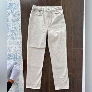 Abercrombie & Fitch Cream Straight Leg Jeans